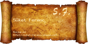 Süket Ferenc névjegykártya
