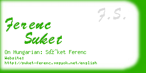 ferenc suket business card